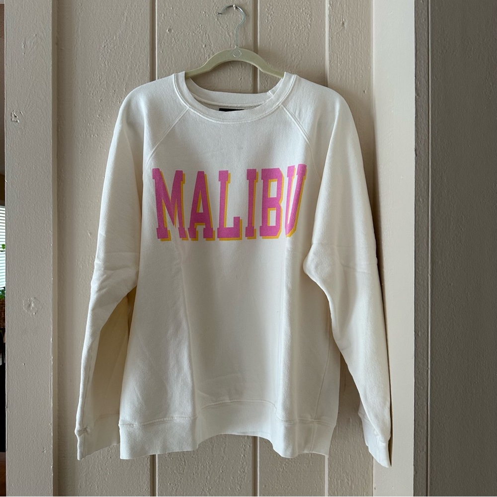 NEW FREE PEOPLE ORIGINAL RETRO BRAND CLASSIC CREW SWEATSHIRT MALIBU  M